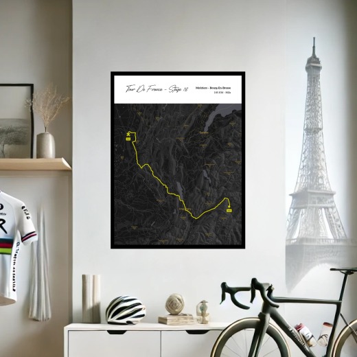 2023 Tour de France Stage 18 Poster - Route Map 2