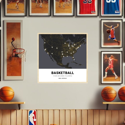 NBA Arenas Poster - Street Map 2