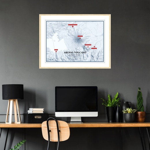 Trip To Arenal Volcano Poster - Terrain Map 2
