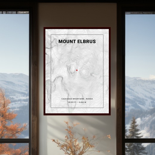 Mount Elbrus Poster - Topo Map 2