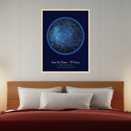 Golden Anniversary Poster in Starry - Celestial Map 2
