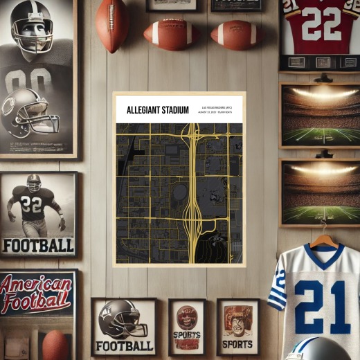 Las Vegas Raiders Stadium Poster - Street Map 2