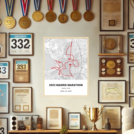 2023 Madrid Marathon Poster - Route Map 2