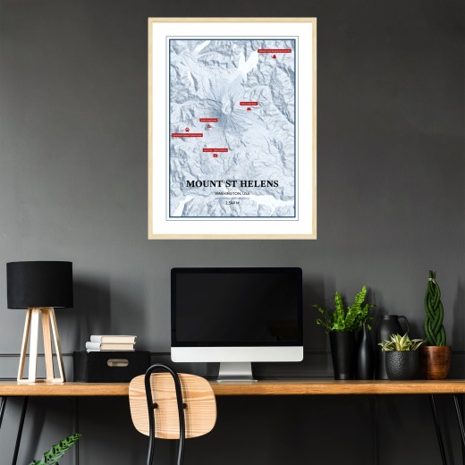 Trip To Mount St Helens Poster - Terrain Map 2