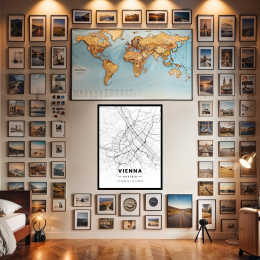 Vienna in Light Poster - Street Map 2