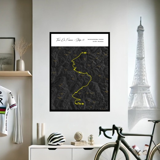 2023 Tour de France Stage 17 Poster - Route Map 2
