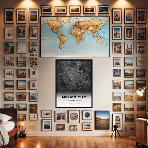 Mexico City in Dark Poster - Street Map 2