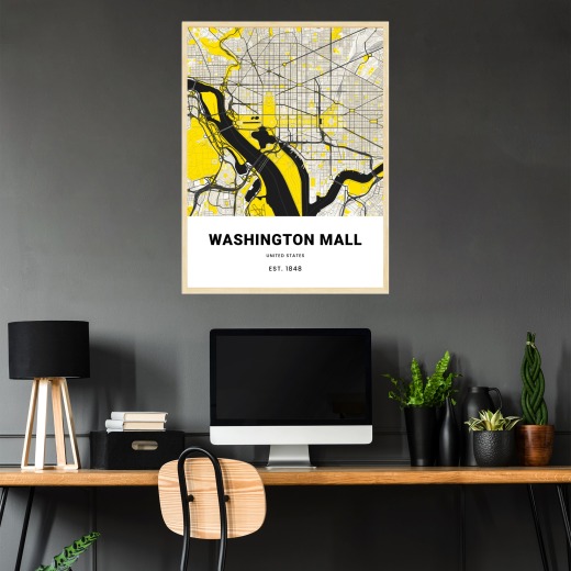 Washington Mall Poster - Street Map 2