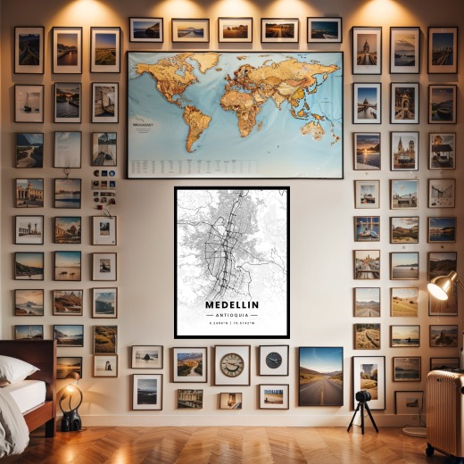 Medellin in Light Poster - Street Map 2