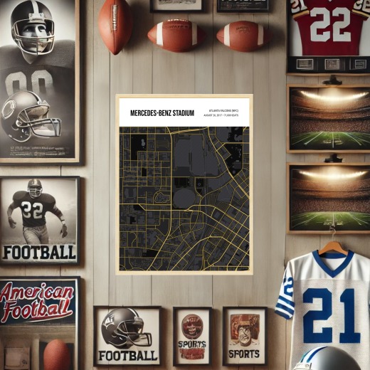 Atlanta Falcons Stadium Poster - Street Map 2