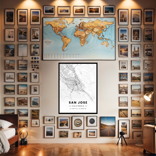 San Jose in Light Poster - Street Map 2