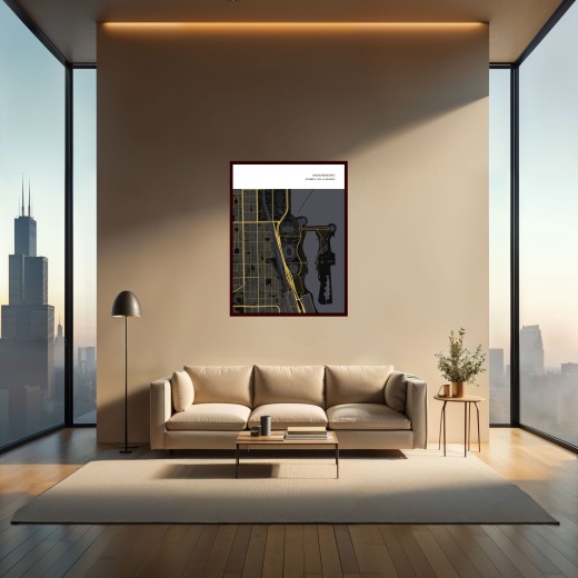 Chicago Bears Stadium Poster - Street Map 2