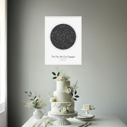 The Day We Got Engaged Poster - Celestial Map 2