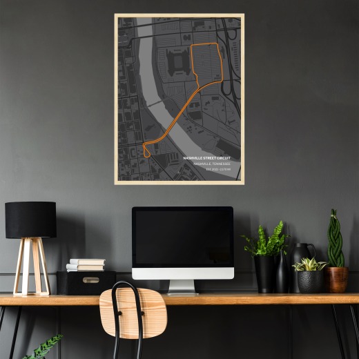 Nashville Street Circuit Poster - Track Map 2