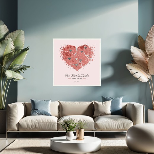 Mother's Day Family Poster - Street Map 2