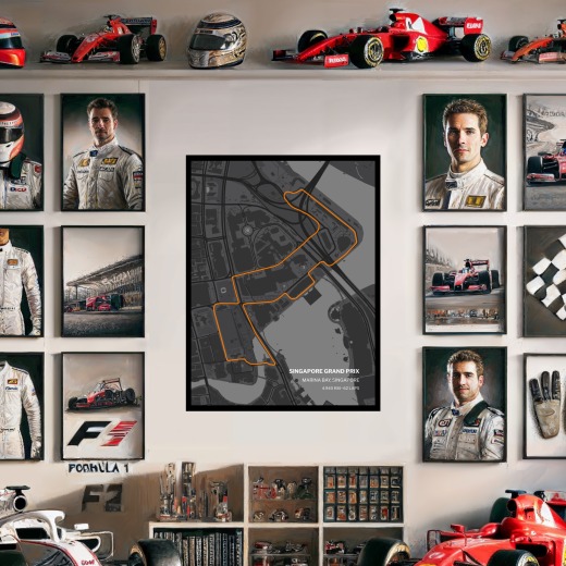 Singapore Grand Prix Poster - Track Map 2