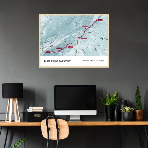 Our Blue Ridge Parkway Road Trip Poster - Route Map 2