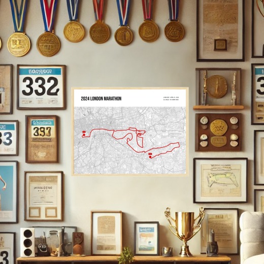 2024 London Marathon Poster - Route Map 2