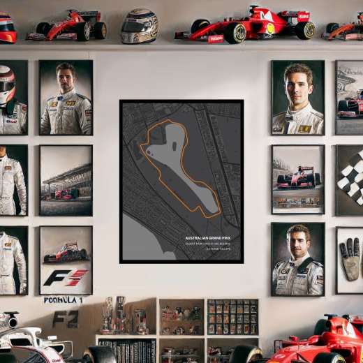 Australian Grand Prix Poster - Track Map 2