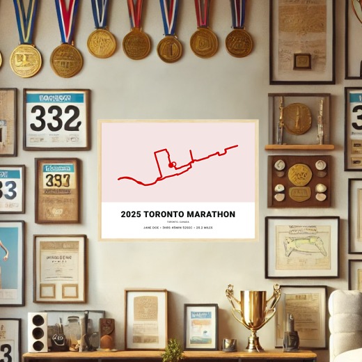 Minimalist 2025 Toronto Marathon Poster - Route Map 2