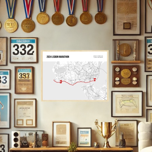 2024 Lisbon Marathon Poster - Route Map 2