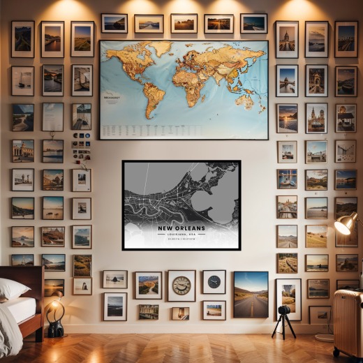 New Orleans in Dark Poster - Street Map 2