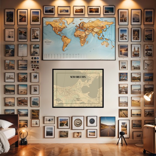 New Orleans in Vintage Poster - Street Map 2