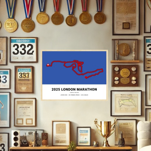 Minimalist 2025 London Marathon Poster - Route Map 2