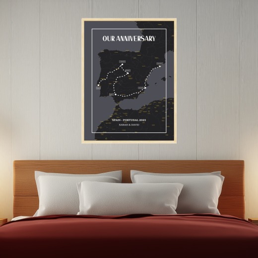 Our Anniversary Trip Poster for Him - Route Map 2