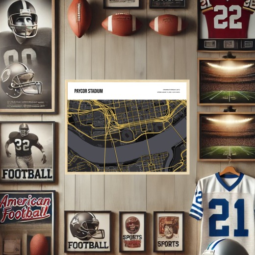 Cincinnati Bengals Stadium Poster - Street Map 2