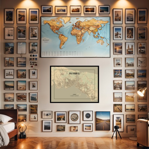 Istanbul in Vintage Poster - Street Map 2