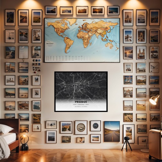 Prague in Dark Poster - Street Map 2