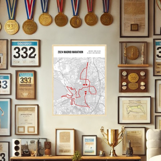 2024 Madrid Marathon Poster - Route Map 2