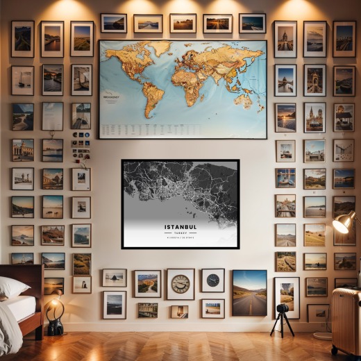 Istanbul in Dark Poster - Street Map 2