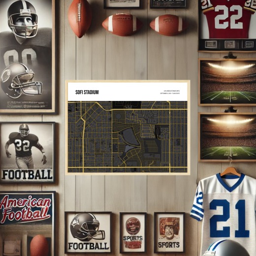 Los Angeles Rams Stadium Poster - Street Map 2