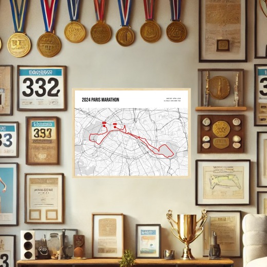 2024 Paris Marathon Poster - Route Map 2