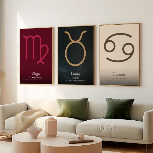 Taurus in Simple Sharp Print - Custom Zodiac Sign Poster 8