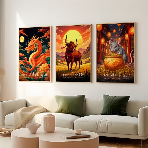 Ox in Enchanted Surrealism Print - Custom Chinese Zodiac Poster 8