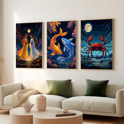 Pisces in Enchanted Surrealism Print - Custom Zodiac Sign Poster 8