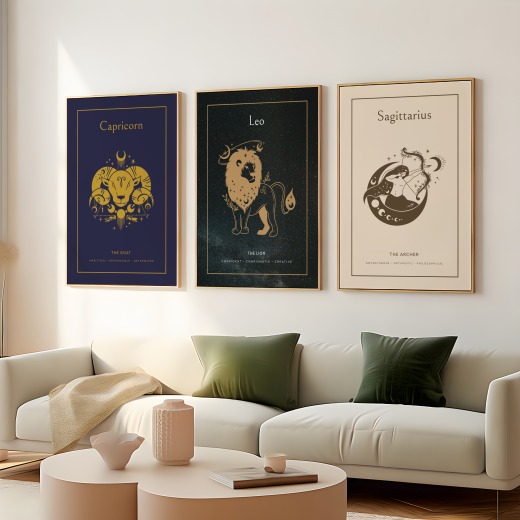 Leo in Block Print - Custom Zodiac Sign Poster 8