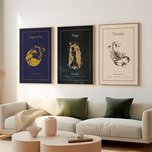 Virgo in Block Print - Custom Zodiac Sign Poster 8