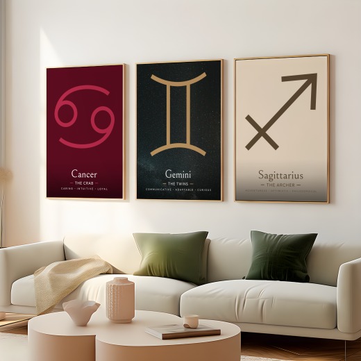 Gemini in Simple Sharp Print - Custom Zodiac Sign Poster 7