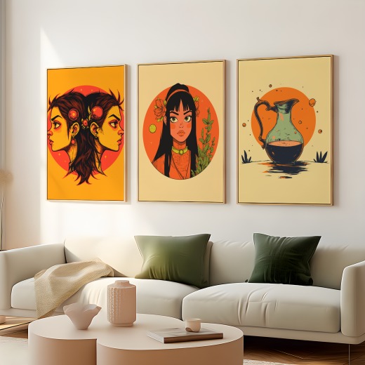 Virgo in Vibrant Grunge Print - Custom Zodiac Sign Poster 8