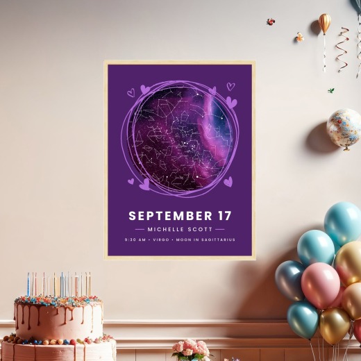 The Day you Were Born Poster - Nebula - Celestial Map 8