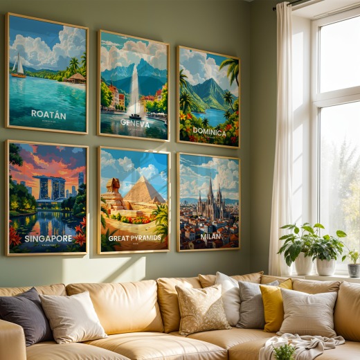 Great Pyramid of Giza Travel Print - Vintage Travel Art Poster 8